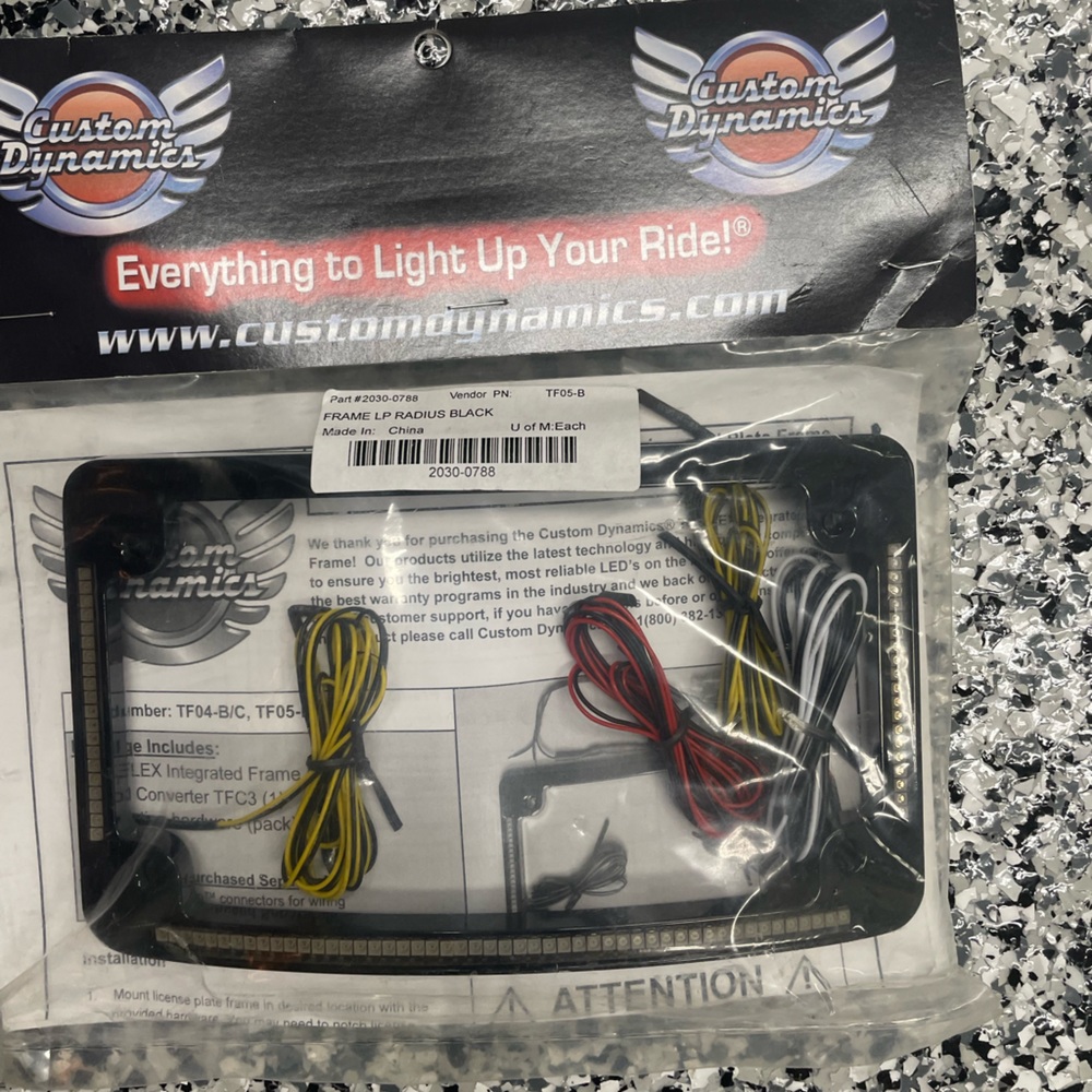 Custom Dynamics LED All-In-One Curved Radius License Plate Frame - Black - Quad